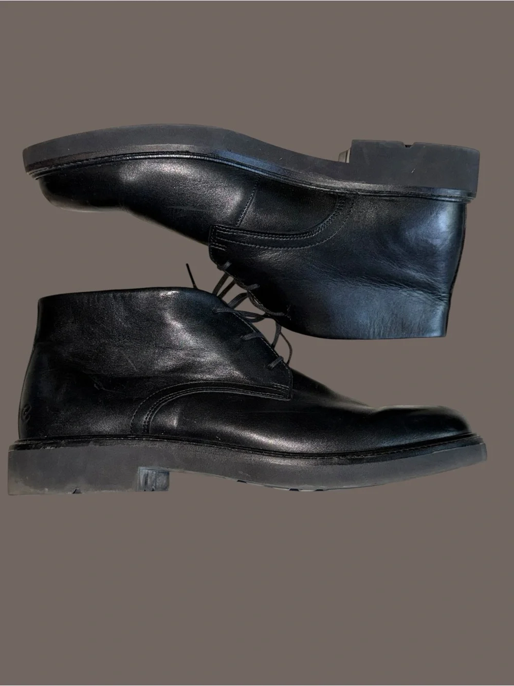 ECCO Men's Black Leather Ankle Chukka Boots Size 10-10.5 EU 44 Dark Academia
